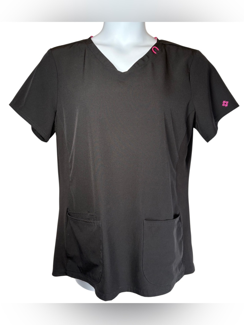 Women's Scrub Tops Size XL Lot of 2 Med Couture Black